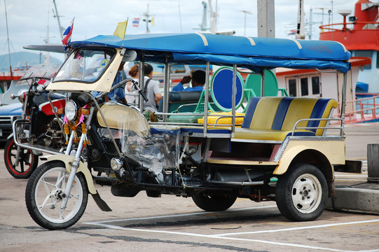 Motor tricycle  tuktuk  in Kho Si Chang Island