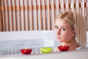 beauty portrait in water