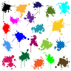 Set of ink in different colors - obrazy, fototapety, plakaty