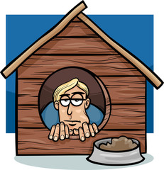 in the dog house saying cartoon