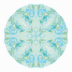 Round pattern with a kaleidoscope effect