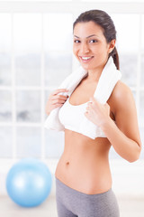 Woman in sports club.