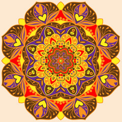 Ornamental round floral pattern