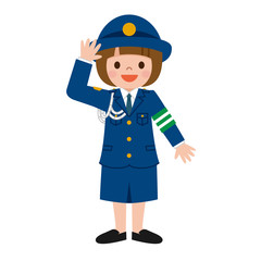 婦人警官の格好をした女の子