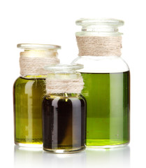 Medicine bottles isolated on white