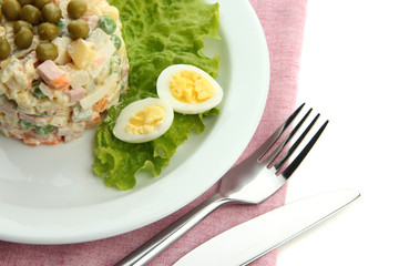 Russian traditional salad Olivier