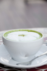 Hot milk green tea.