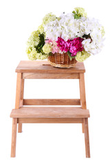Wicker basket with flowers