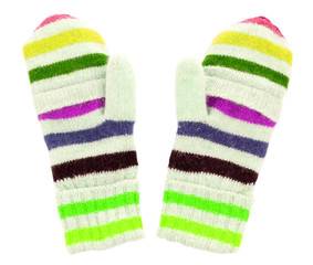 Female mittens isolated on white