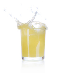 Juice splash isolated on white