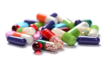 pills isolated on white background