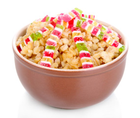 Bowl with kutia -  traditional Christmas sweet meal in Ukraine,