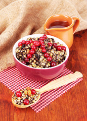 Bowl with kutia -  traditional Christmas sweet meal in Ukraine,