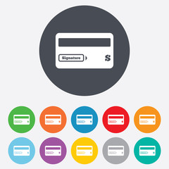Credit card sign icon. Debit card symbol.