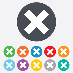 Delete sign icon. Remove button.