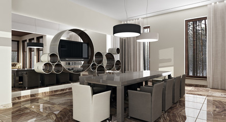 Luxury modern interior in daylight