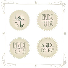 wedding stickers in retro colors