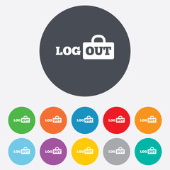 Logout sign icon. Log out symbol. Lock.