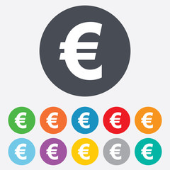 Euro sign icon. EUR currency symbol.