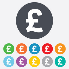 Pound sign icon. GBP currency symbol.