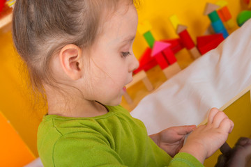 small girls with tablet