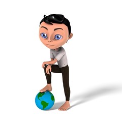 Chibi piede sopra mondo