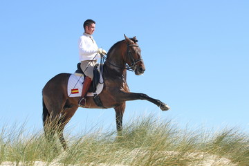 Spanischer Schritt in den Dünen