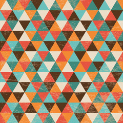 Vector Seamless Geometric Triangle Background, Grunge Texture