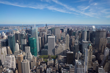 Obraz premium Widok z lotu ptaka na Manhattan