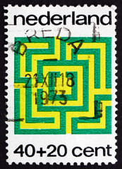 Postage stamp Netherlands 1973 Labyrinth, Game