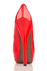 Rote High Heels, einzelner Schuh