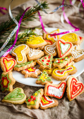 Fototapeta na wymiar Homemade Christmas cookies