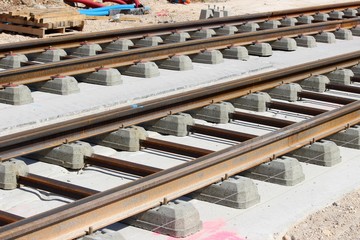 Pose de voies tramways
