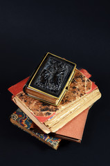 stack antique  books