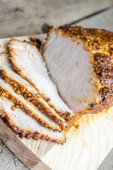 Grilled meat with dijon mustard