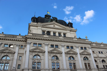 Fototapeta na wymiar Architectural ensemble of great building in Lvov