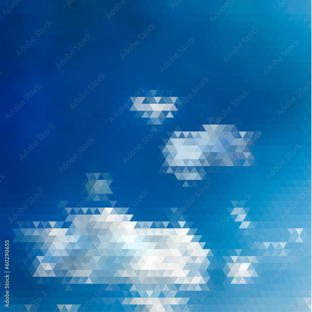 Wall mural abstract sky illustration with triangular pattern