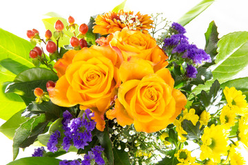 Blumenstrauss grün orange 5