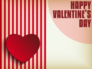 Valentine Day Heart on Retro  Background