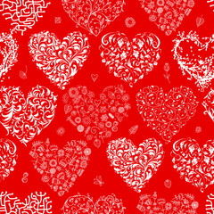 Seamless pattern with valentine hearts for your design