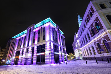Night view at city hall in Old Riga, Latvia - 60292003