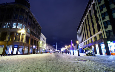Fototapeta premium Night view at center of Old Riga, Latvia