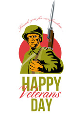 Veterans Day Greeting Card American WWII Soldier