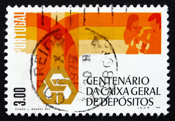 Postage stamp Portugal 1976 Bank Emblem and Family