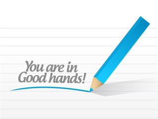 you are in good hands illustration design