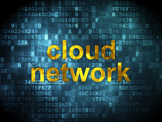 Fototapeta premium Cloud networking concept: Cloud Network on digital background
