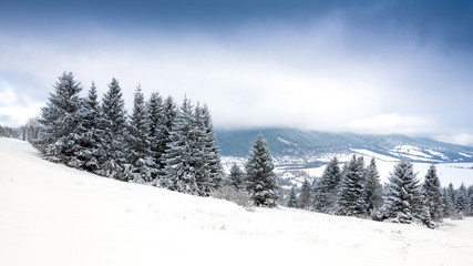 winter scene in mountains