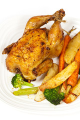 Roasted chicken and vegetables
