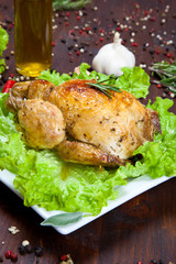 Baked chicken with salad