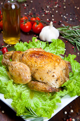 Baked chicken with salad